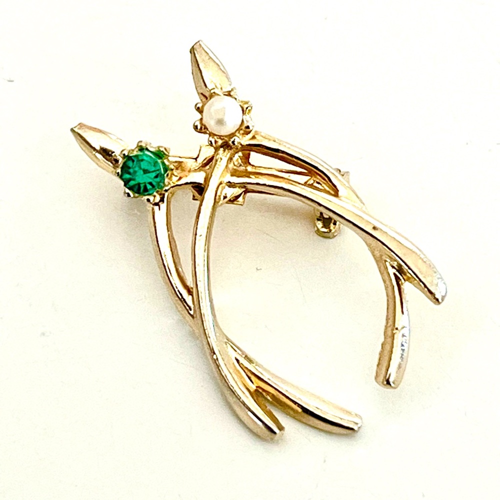 Vintage 60s Double Wishbone Brooch